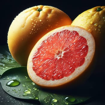 Beautiful picture with water drops, fruits. High quality photo