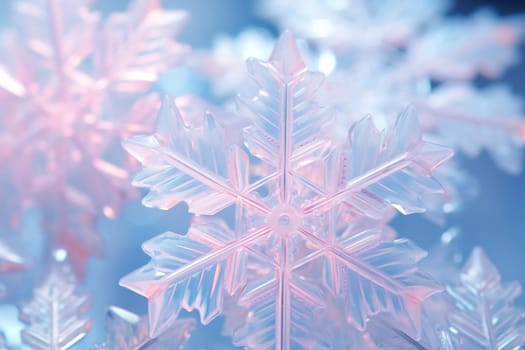 An artistic masterpiece showcasing the exquisite details and singular beauty of individual snowflakes, captured through the lens of macro photography, unraveling their complex, one-of-a-kind designs.