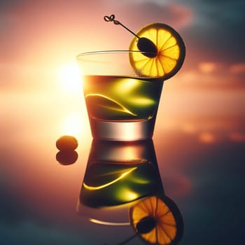 A beautiful picture of a refreshing cocktail. Generative AI. High quality illustration