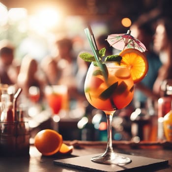 A beautiful picture of a refreshing cocktail. Generative AI. High quality illustration