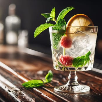 A beautiful picture of a refreshing cocktail. Generative AI. High quality illustration