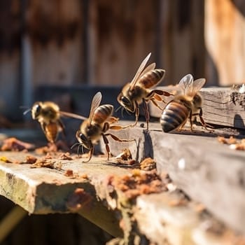 Wooden swarm insect macro honeycomb beehive pollen apiary bees wax beekeeping nature apiculture colony hive animal yellow closeup beeswax agriculture honey