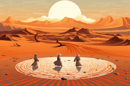 In the enchanting world of fantasy, there exist mystical beings known as whirling sand dervishes.