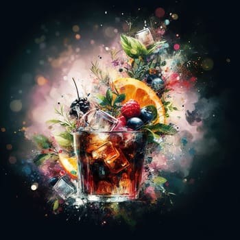 A beautiful picture of a refreshing cocktail. Generative AI. High quality illustration