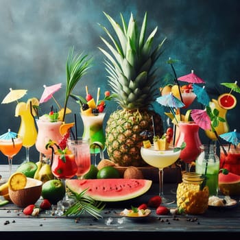 A beautiful picture of a refreshing cocktail. Generative AI. High quality illustration