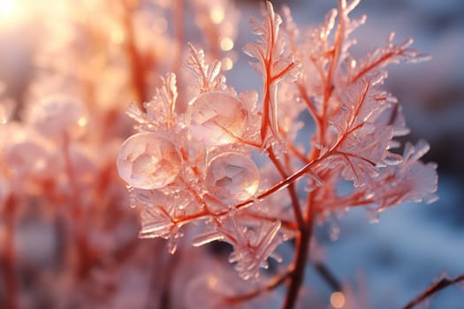 A captivating artistic portrayal of the enchanting winter season, where landscapes are magically transformed into a wonderland adorned with shimmering snow and sparkling icicles.