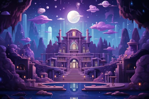 An awe-inspiring depiction of celestial libraries, ancient repositories of boundless universal wisdom.