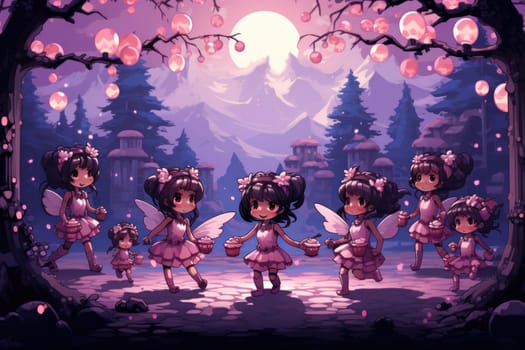 Immerse yourself in the enchanting world of holiday magic with this captivating illustration by a professional visual artist.