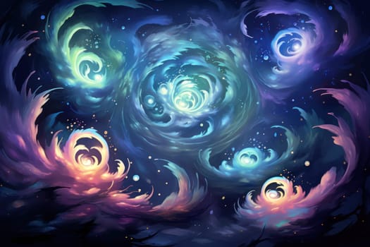 In the realm of fantasy, whirling vortex elementals manifest, harnessing their elemental prowess to conjure powerful storms.