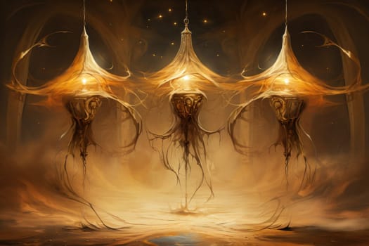 Immerse yourself in the realm of fantasy and behold the awe-inspiring sight of whirling sandstorm djinns.