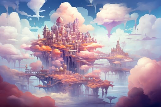 In the realm of fantasy, whimsical cloud castles grace the skies, defying gravity and capturing the imagination of dreamers.