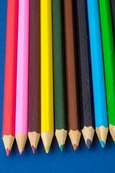 New Pencils Textured Set on a Colored Background
