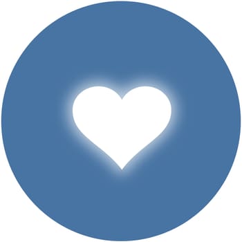 Heart shinning in light. Simple flat design.