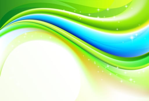 Abstract background with colorful curved elements and blank space