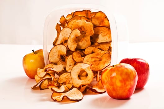 dried apples against a white background