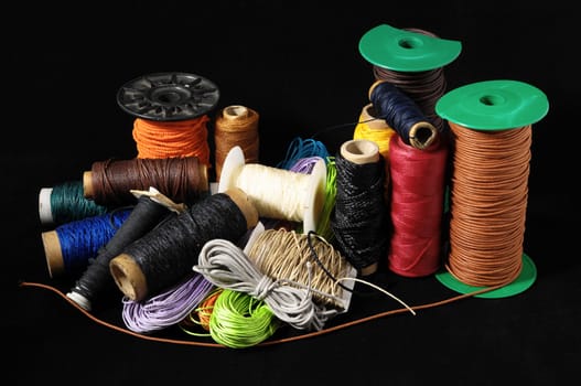 Roll of Twine isolated on a Black Background
