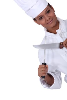 a restaurant chef posing