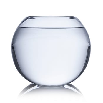 an empty fishbowl filled with water