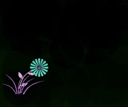colored green background with a delicate structure
