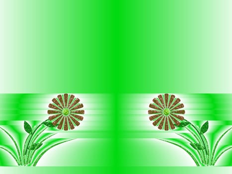 colored green background with a delicate structure