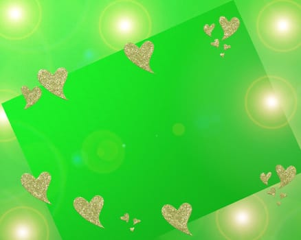 colored green background with a delicate structure