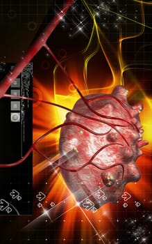 Digital illustration of cyst in colour background
