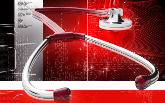 Digital illustration of stethoscope in colour background