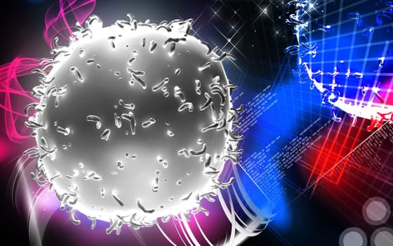 Digital illustration of Monocyte Virus in colour background