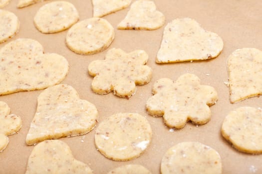Finished cookies cut out before baking