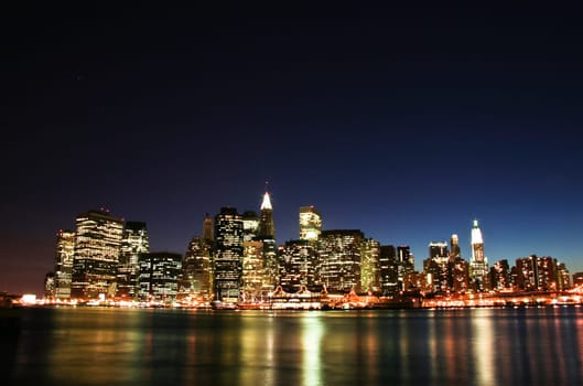 Image of New York City Skyline as viewed from Brooklyn at dusk