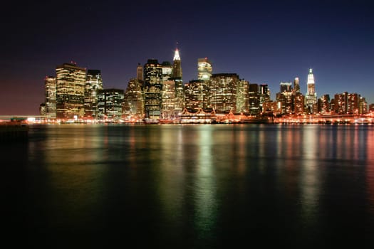Image of New York City Skyline as viewed from Brooklyn at dusk