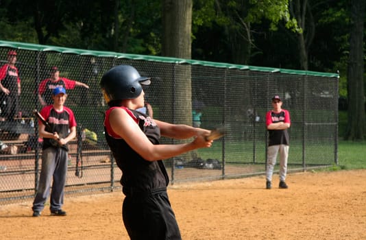 NEW YORK CITY - JUNE 23: Baseball team playing at Heckscher Ballfields in Central Park on June 23, 2008.There are 26 softball and baseball fields open to the public in Central Park