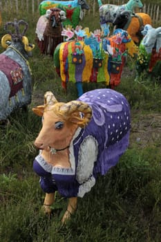 Colorful artificial sheep