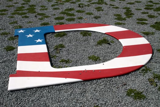 Letter D in USA colors
