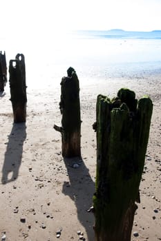 sunshine over the beach breakers in Youghal county Cork Ireland on a summers day