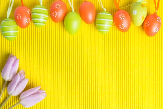 painted eggs decorated by various colors before easter. eggs covered by lacquer and ornamented by miniature painting which. painted eggs are the part of people's tradition in some of the polish regions.