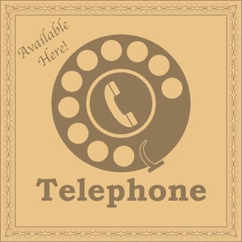 Concept illustration showing a rotary phone dial in retro style