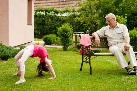Happy retirement with grandchild