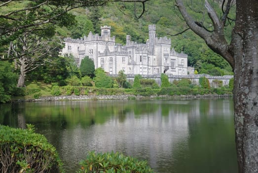 Kylemore abbey reflexes in lake with beautiful nature around