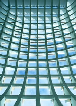 Geometric pattern ceiling of office building