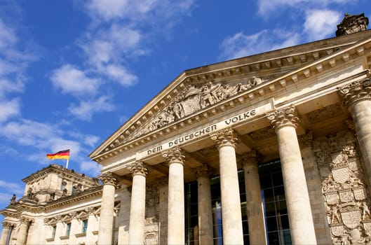 Detail of The Reichstag, the German Parliament, in Berlin, Germany