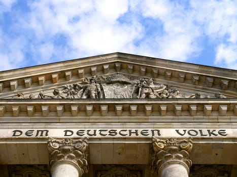 Detail of The Reichstag, the German Parliament, in Berlin, Germany