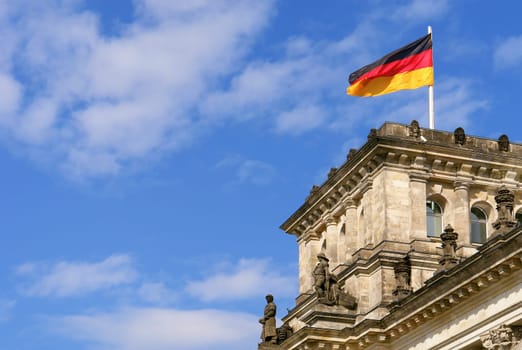 Detail of The Reichstag, the German Parliament, in Berlin, Germany