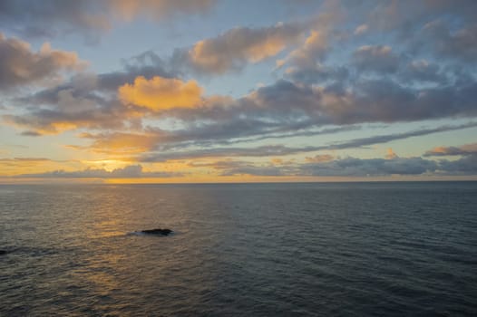 HDR Colred Sunrise Clouds over the Atlantic Ocean in Tenerife Canary Islands