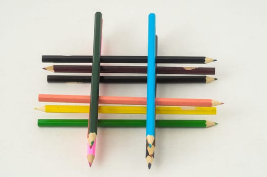 New Pencils Textured Set on a White Background