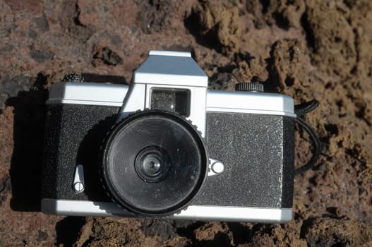 Photography Concept Classic Vintage 35mm Gray Plastic Camera