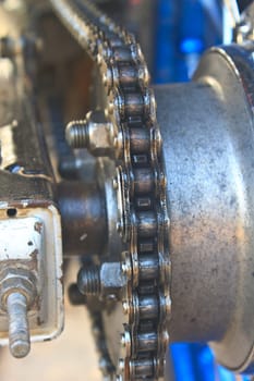 Motorcycle chain. Great for abstract background focus on chain