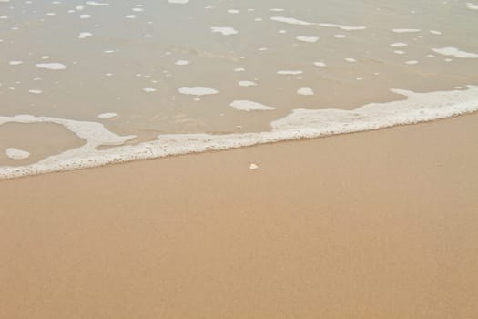 Soft wave of the sea on the sandy beach