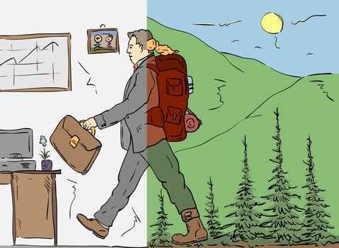 vector - return to work from nature