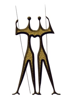 Drawing of the statuary - landmark of Brasilia city